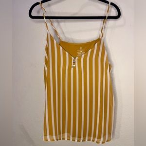 NEVER WORN! TAGS ON! NY&COMPANY mustard and white stripped cami SizeL